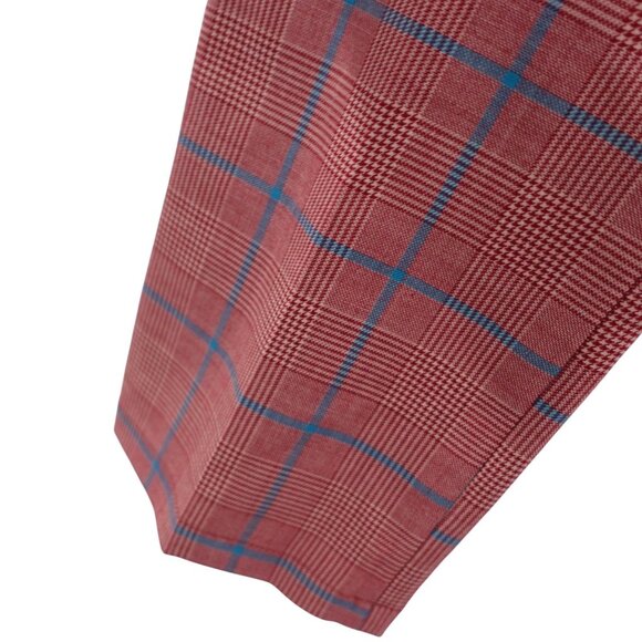 NWT NIU Women's Plaid Dress Pants Trousers Sz M Red Pleated Wool Blend Preppy - Picture 5 of 11